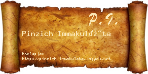 Pinzich Immakuláta névjegykártya