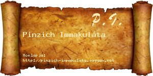 Pinzich Immakuláta névjegykártya